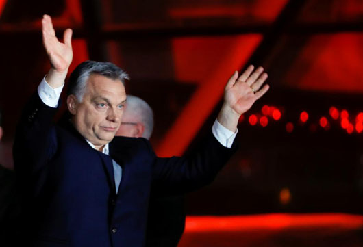 After landslide re-election win, Hungary’s Orban takes aim at Soros