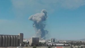 Syria reports massive blasts near weapons, fuel depots