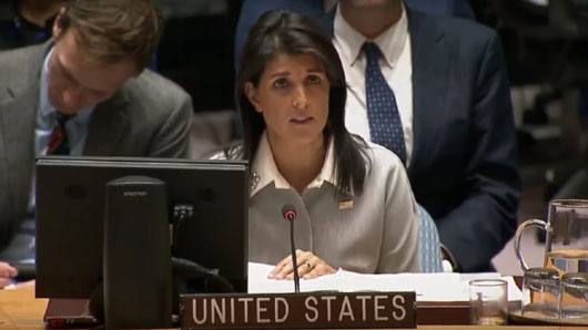 U.S. Amb. Haley slams UN resolution, charges Hamas with ‘inciting violence’