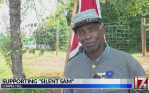 Black defender of Confederate soldiers takes stand on downed statue