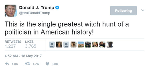 Self-described witches outraged over Trump’s use of ‘witch hunt’ to describe Mueller probe