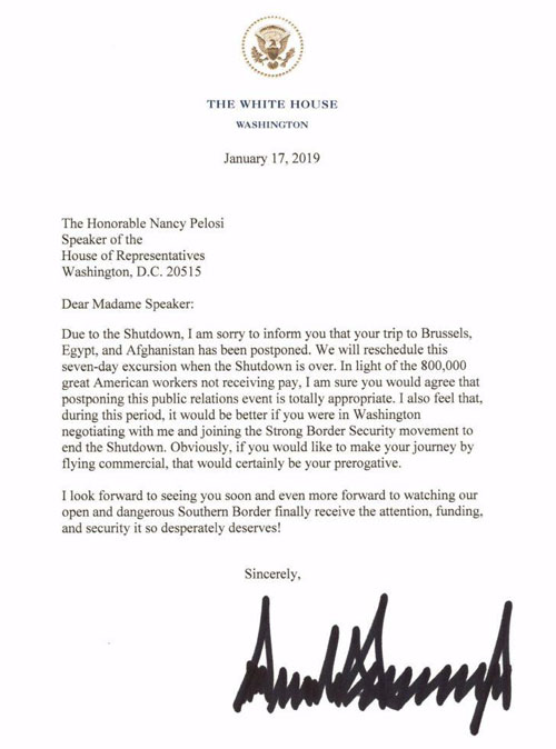 ‘Pure comedy gold’: President Trump’s letter to Speaker Pelosi was a classic
