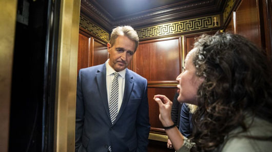 AOC invites Jeff Flake’s Soros-funded elevator accuser to State of the Union