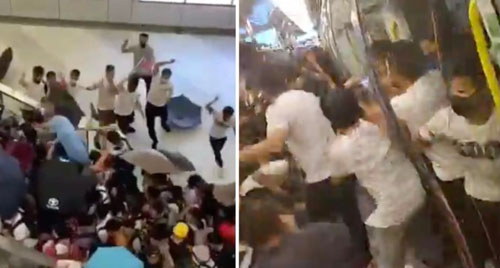 Mobs in white beat Hong Kong protesters as police stand down; Some seen arriving from China