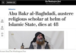 Washington Post headline on al-Baghdadi’s death a global sensation