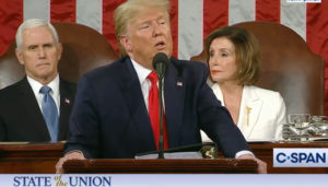 Both President Trump, VP Pence were distracted by Pelosi’s grumbling during speech