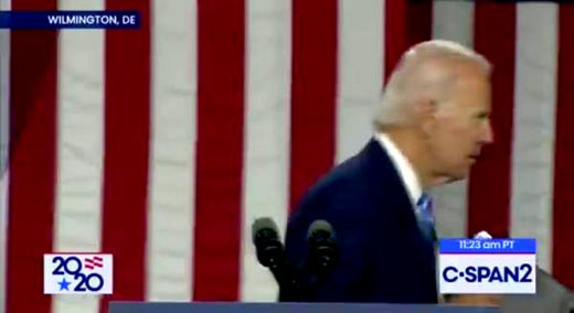 Biden quickly exits stage after briefing, refuses questions from media supporters