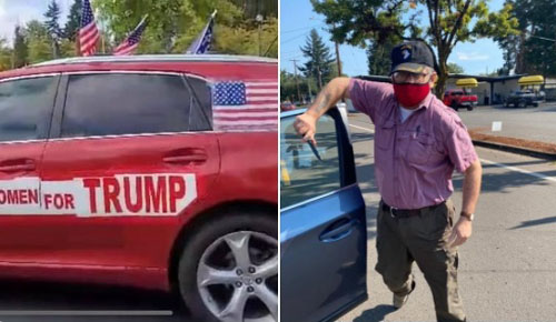 Democrat Party official pulls knife on Trump supporters in Portland
