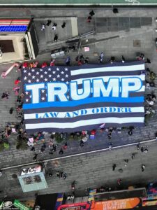 Largest Trump flag ever is unveiled in New York City