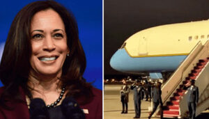 Snubbing those who serve? Harris not saluting troops when boarding Air Force 2