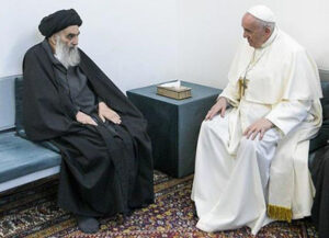 Pope holds historic meeting with Khamenei’s Shi’ite rival, Ayatollah Sistani