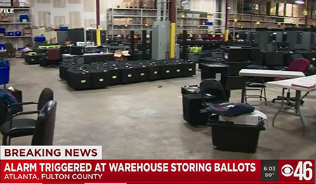 Unexplained: Alarm goes off at Georgia warehouse holding Fulton County ballots