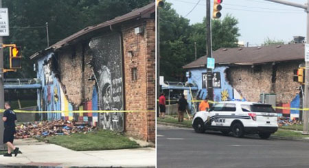 Witnesses: Lightning destroyed George Floyd mural in Ohio