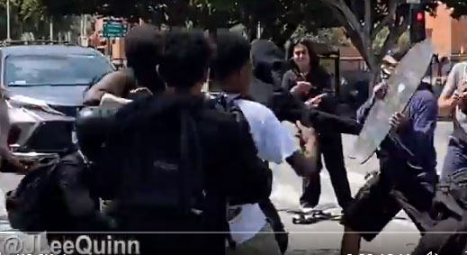 Antifa attacks activists protesting mandated vaccinations in massive LA brawl