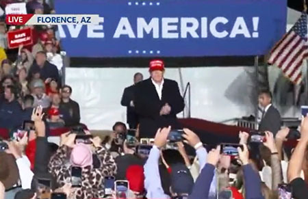 Trump takes off tie, and gloves, at AZ rally: U.S. under Biden becoming ‘large-scale version of Venezuela’