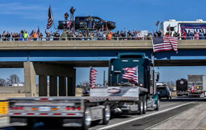 Trucker convoys merge in Indianapolis