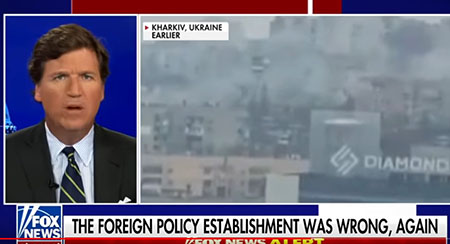 Hot war fervor: Tucker Carlson airs D.C. clowns explaining Ukraine tragedy