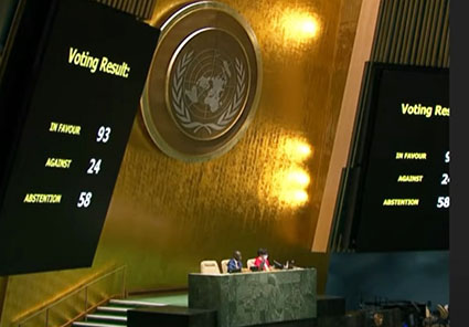 At UN 93 nations rebuked Russia, down from 140; Backers increased from 4 to 24