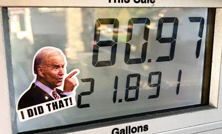 Joe did that — again: Gas prices surge to another record high on Sunday
