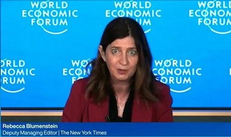 Happy campers at Davos: NY Times senior editor, Bill Gates and other committed globalists