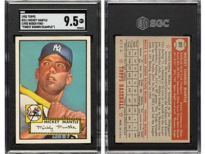 Mint condition 1952 Mickey Mantle card sells for record $12.6 million