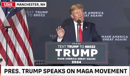 Trump leaves them in stitches in New Hampshire