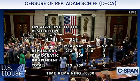 Democrats throw tantrum as GOP votes to censure Adam Schiff for ‘misleading American public’