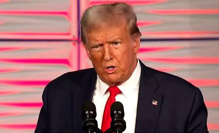 Trump rules at Florida ‘Summit’, vows to prosecute open border advocates for ‘trafficking’