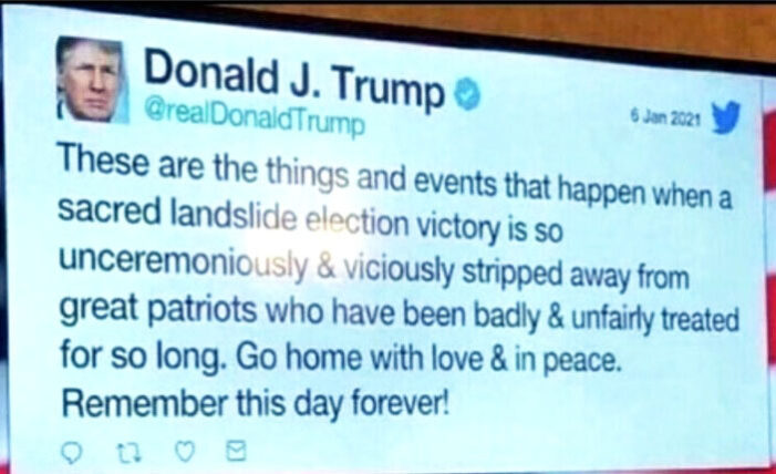 Trump’s censored J6 tweet: ‘Go home with love & in peace. Remember this day forever!’
