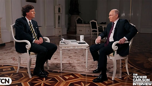 Tucker Carlson and Vladimir Putin: ‘A conversation’, not ‘a talk show’