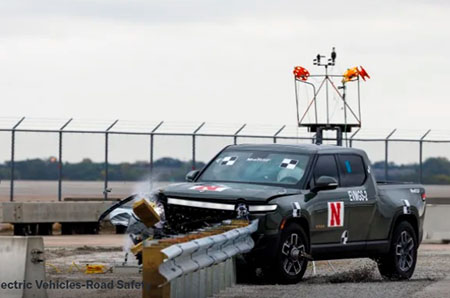 Crash test data show America’s guardrail system can’t handle heavier electric vehicles